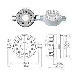 B12C Compactron Sokkel, Keramisk